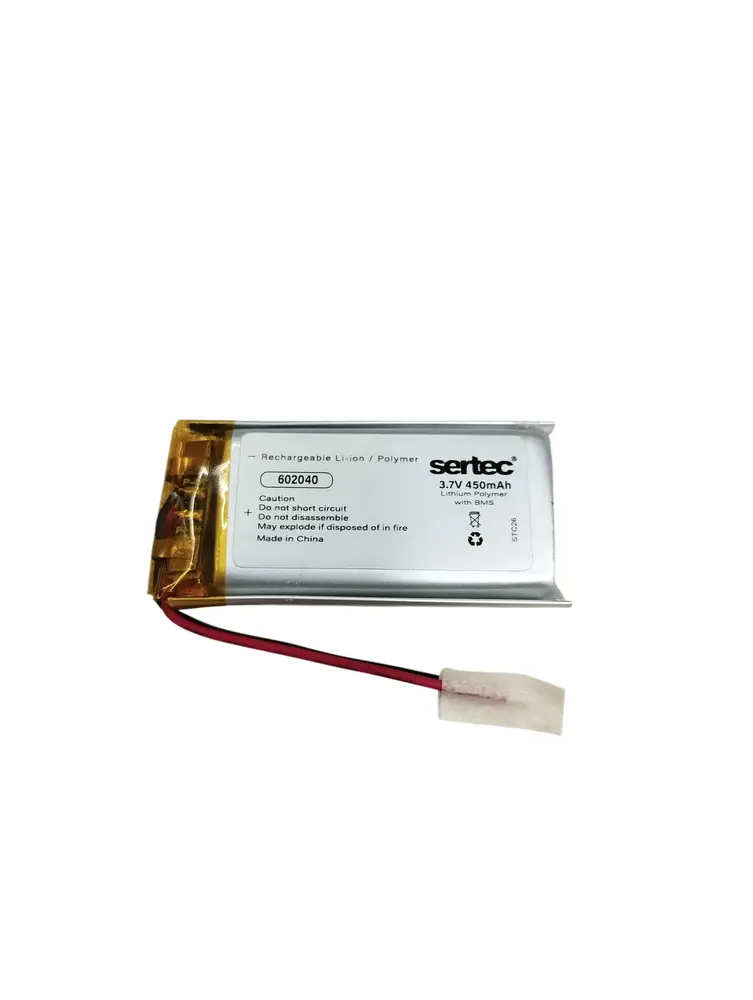 Sertec 602040 3.7V 450 mAh Li-Polymer Pil (Devreli/1.5A)