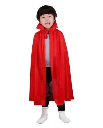 Kırmızı Renk Yakalı Pelerin Çuk Boy 90 cm