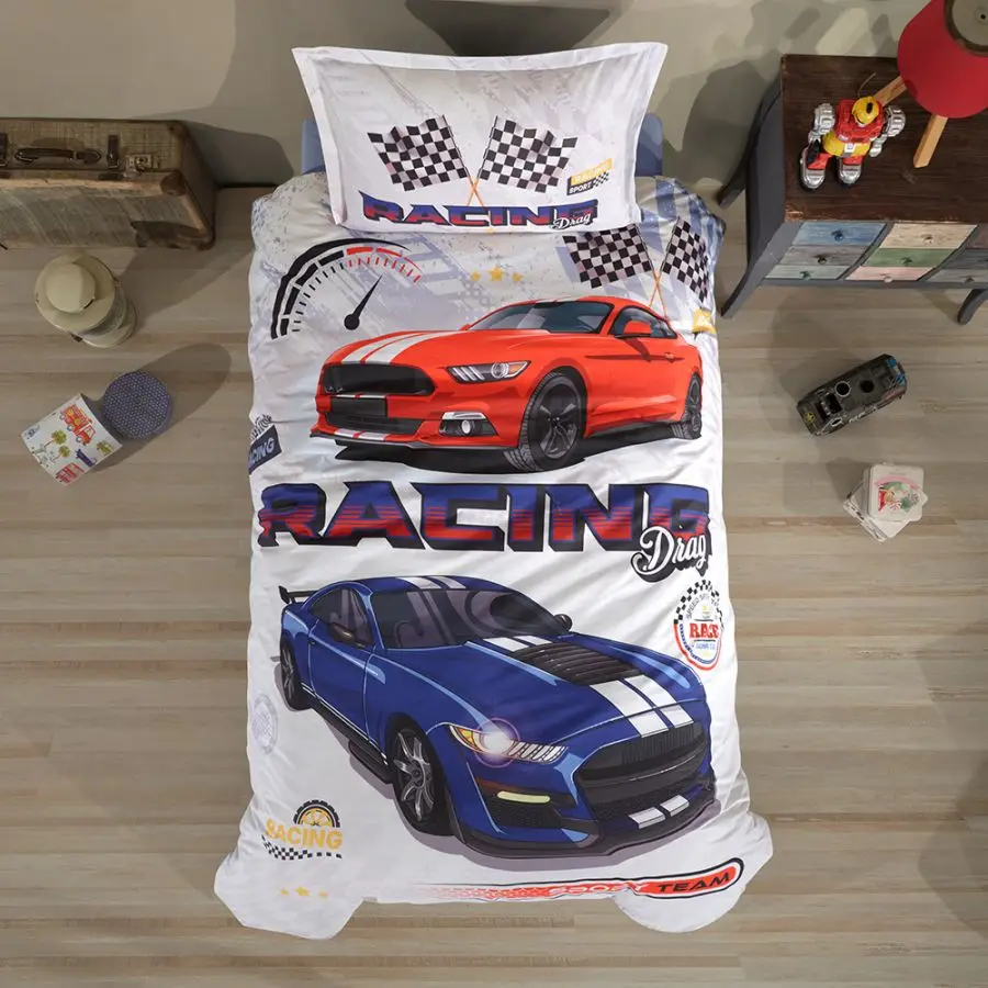 Tek Kişilik Genç Ranforce Nevresim Takımı Racing Drag