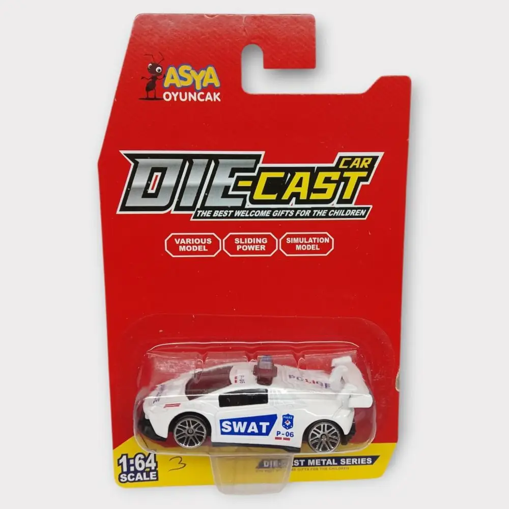 Metal Mini Polis Arabası 8 cm - Polis - 3 - 1 ADET 5