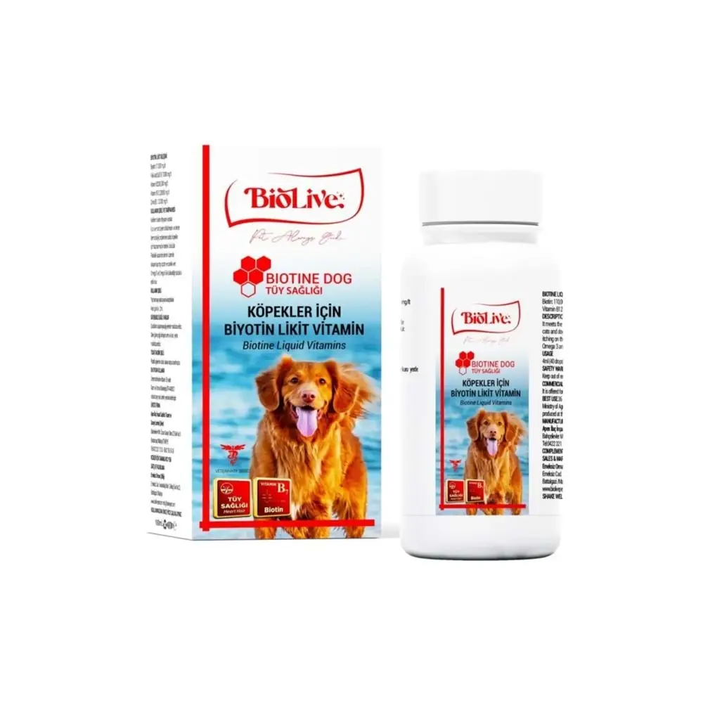 Biolive Biotin Köpekler İçin Tüy Döküm Önleyici Sıvı min 100ml 3