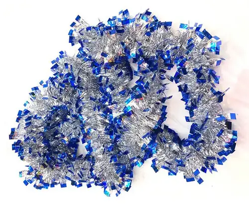 Mi Gümüş Renk 4 cm Genişlik Garland Çift Renk Sim Süs 180 cm