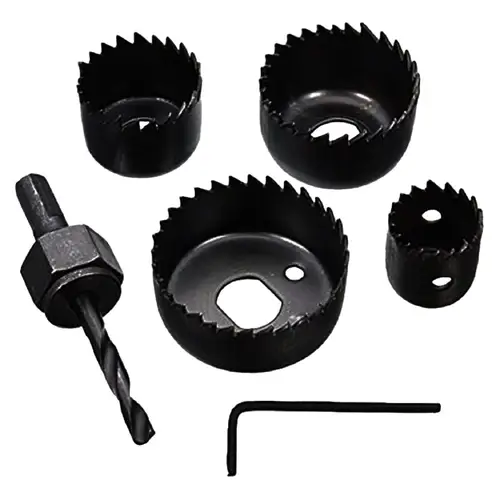 6 PARÇA BUAT AÇMA PANÇ SETİ 32-38-44-54MM & 3/8 HEX ANAHTAR METAL AHŞAP PLASTİK DELİK AÇMA