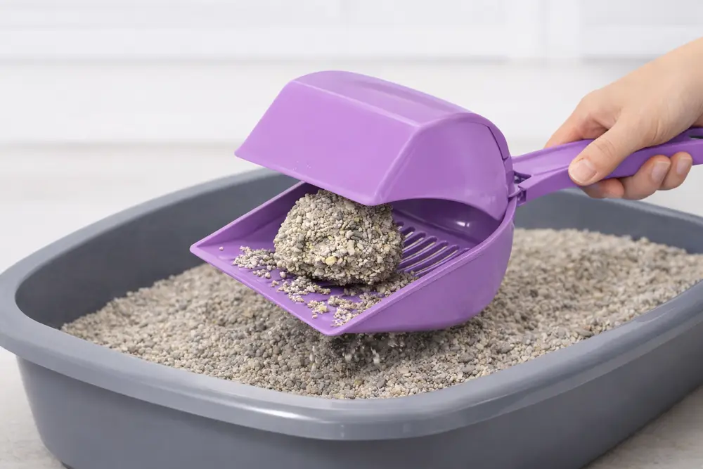Kapaklı Kedi Kumu Küreği Elekli – Ergonomik Saplı Dalı Plastik Kum Temizleme Küreği 26 cm 4