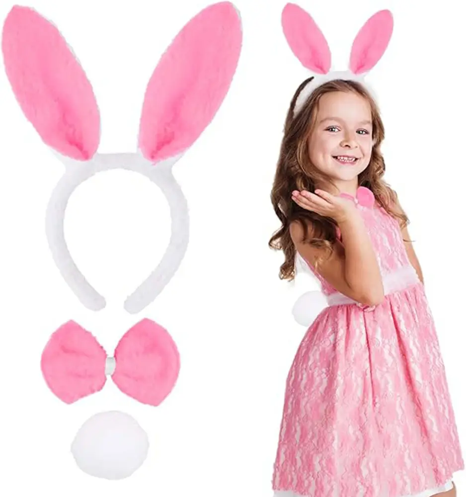 Pembe Tşan Kostüm Seti – Taç, Papyon, Ponpon (12’li Paket) 2