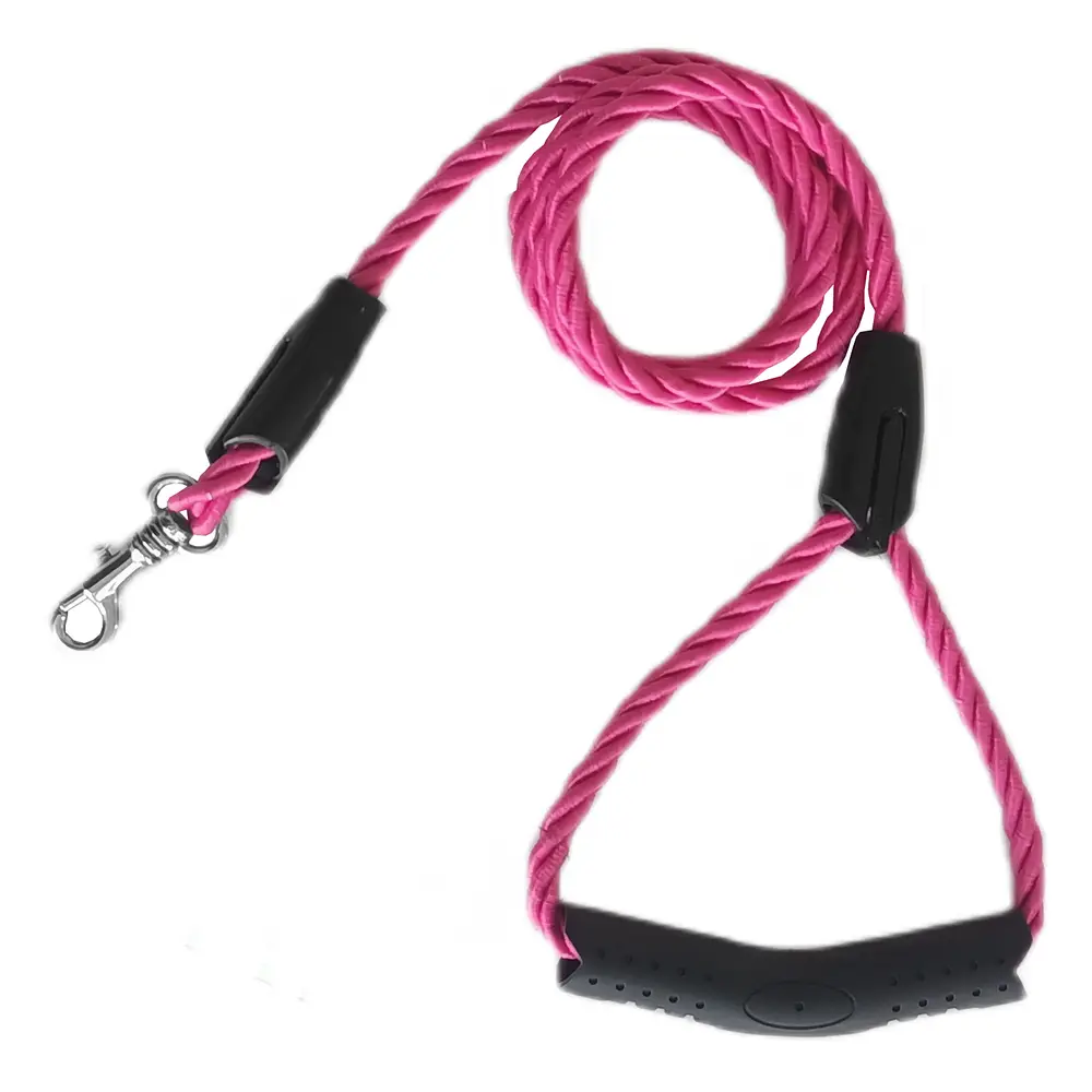 Üçlü Sarmallı Köpek Gezdirme Halatı 1 cm-120 cm Pembe 5