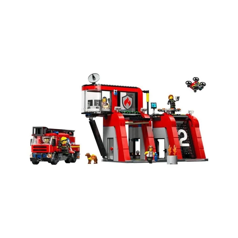 60414 Lego City İtfaiye Kamyon ve İtfaiye Merkezi 843 parça +6 yaş 2