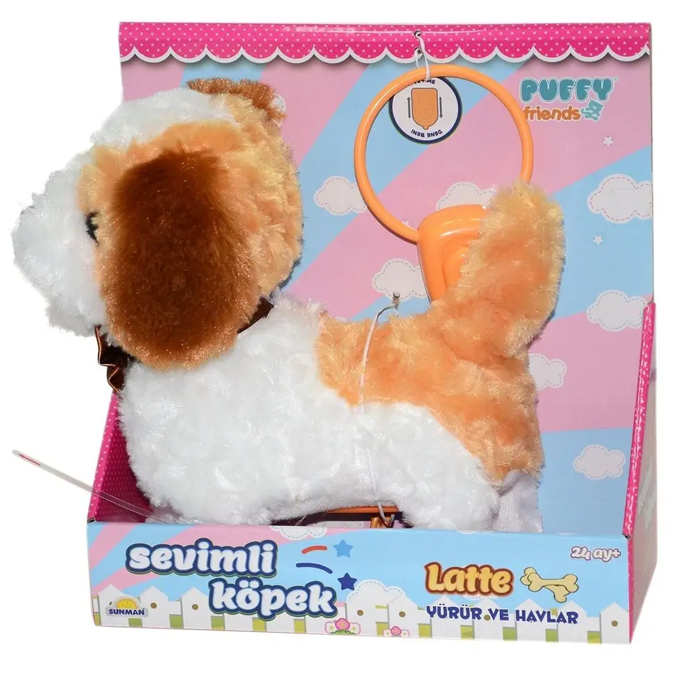 2860  Sesli Hareketli Peluş Sevim Köpek Latte 2