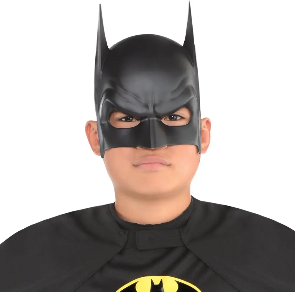Siyah Renk Çuk Boy Arkadan Lastikli Batman Maskesi A Kalite 20x14 cm 2