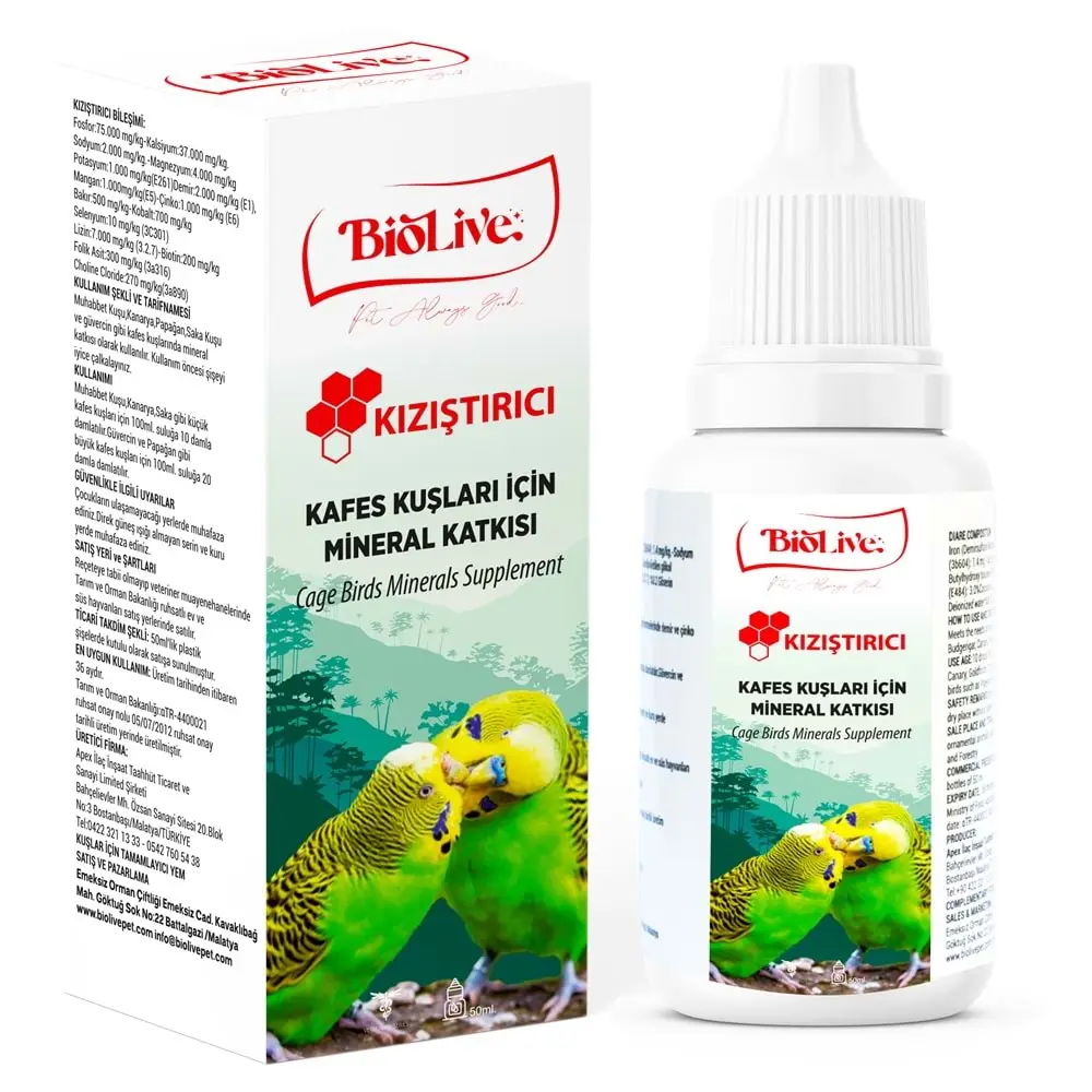 Biolive Kuşlar İçin Kızıştırıcı min 50ml