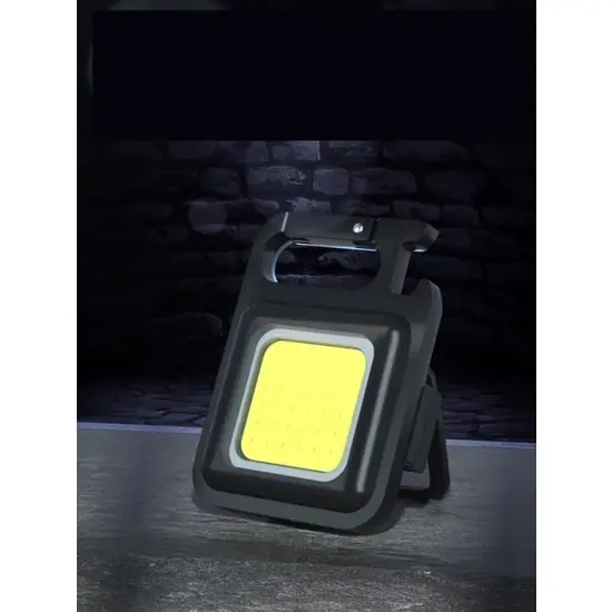 Mini 30 Ledli Mıknatıslı Anahtarlık Flash Kamp Lambası Askılı Kapak Açacaklı Şarjlı Fener 3