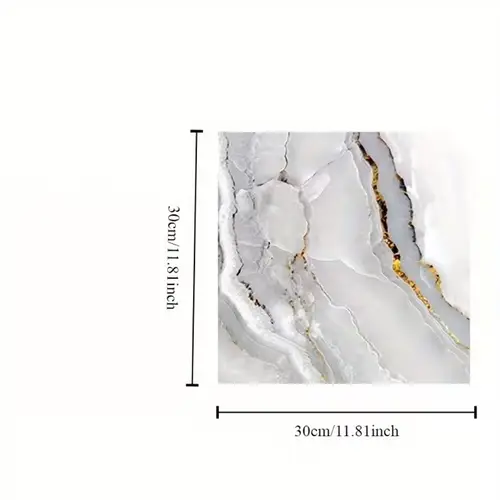 VİNİL BEYAZ MERMER DESENLİ ALÜMİNYUM PLASTİK DUVAR STİCKER (30X30)