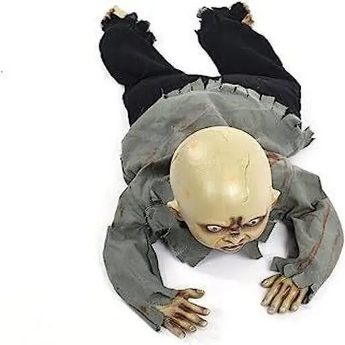 Sesli Işıklı ve Sensörlü Yerde Emekleyen Hareketli Bebek Hayalet Zombi Dekor 30x85 cm 4