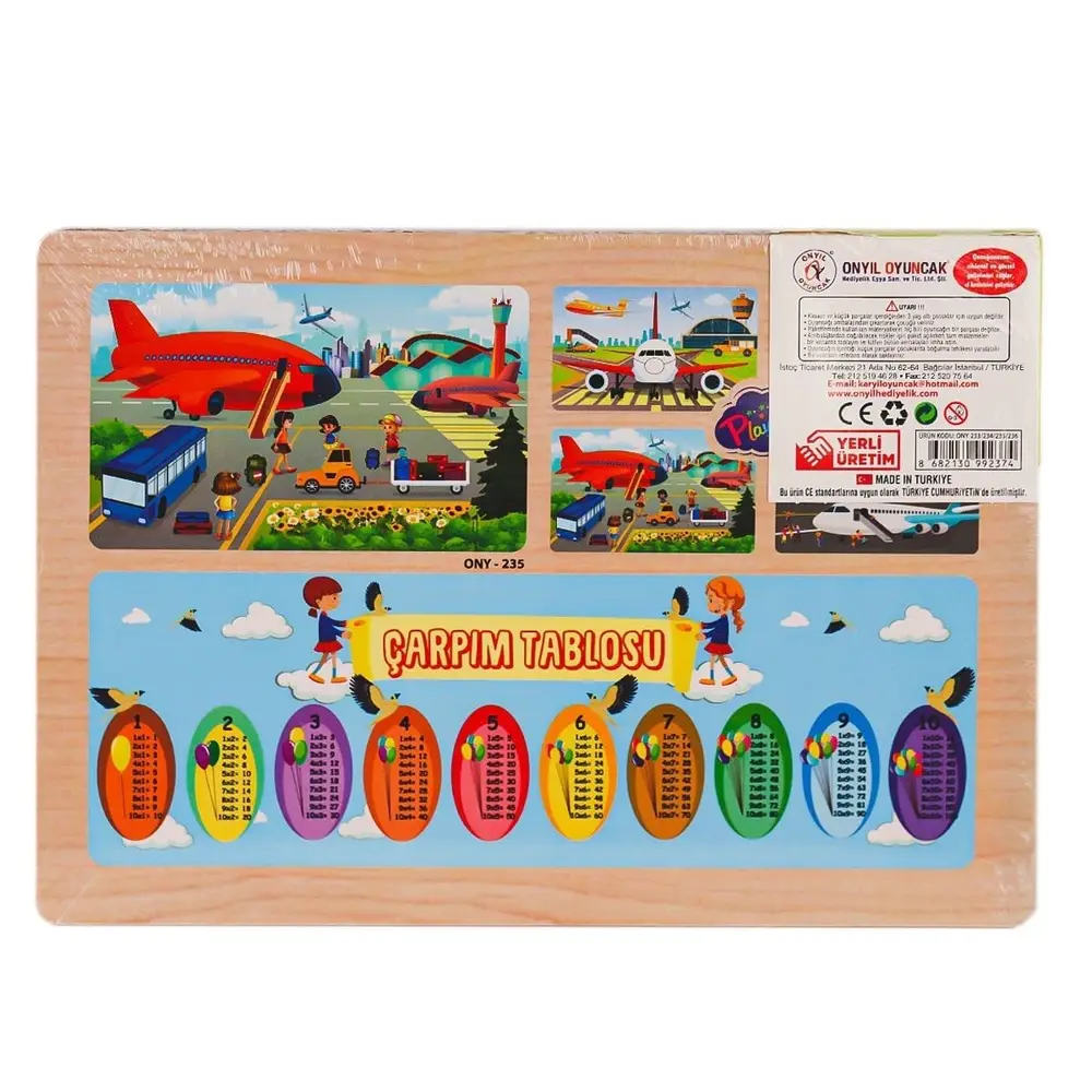ONY-233-234-235-236 Ahşap Eğitici Puzzle Haalanı -Onyıl Oyuncak 2