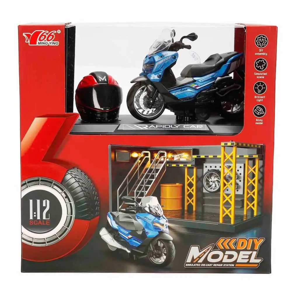 5839 SUN-MYG-MOTOSİKLET 1 12 BMW KASKLI FİGÜR PB.3R SES IŞIK