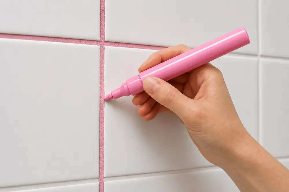 Derz Kalemi Fayans Arası Yenileme Suya Dalı Derz Boyama Kalemi - Pembe 2