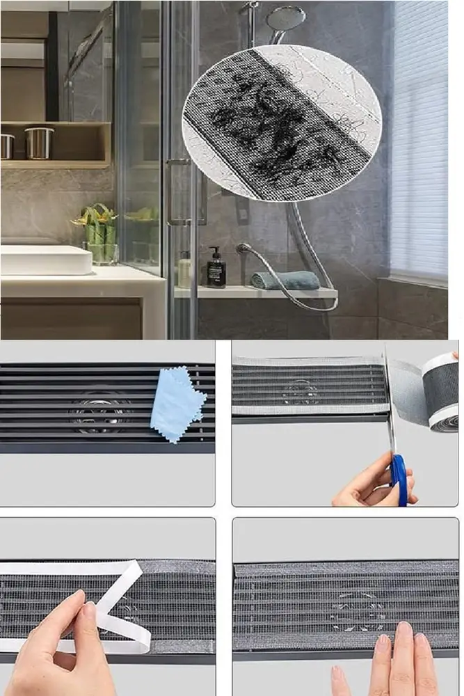 4 Metre Yapışkanlı Banyo Gider Koruyucu Toplayıcı – Gider Böcek Koruyucu Gider Süzgeci 3