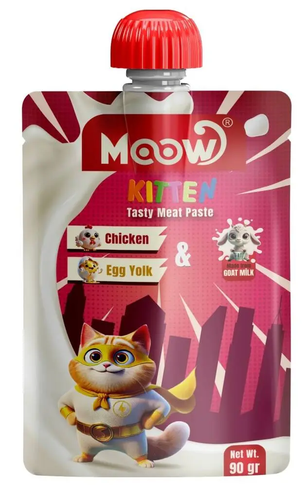 Moow Yru Kedi İçin Tuklu Keçi Sütlü Kedi Et Ezmesi 90 gr
