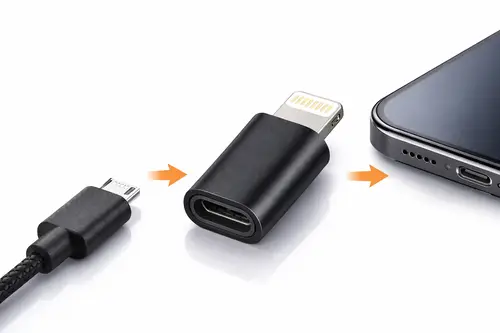 infinix Hot 12 Uyumlu Android Micro USB Şarj Kablosunu İphone Lightning e Çevirici