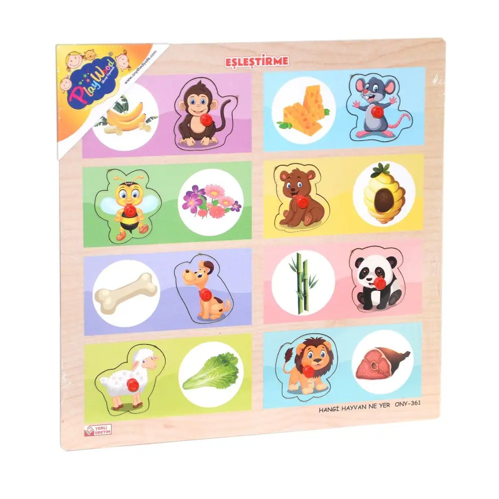 ONY-360-361 Onyıl, Ahşap Tutmalı Eşleştirme - Hangi Hayvan Ne Yer 2
