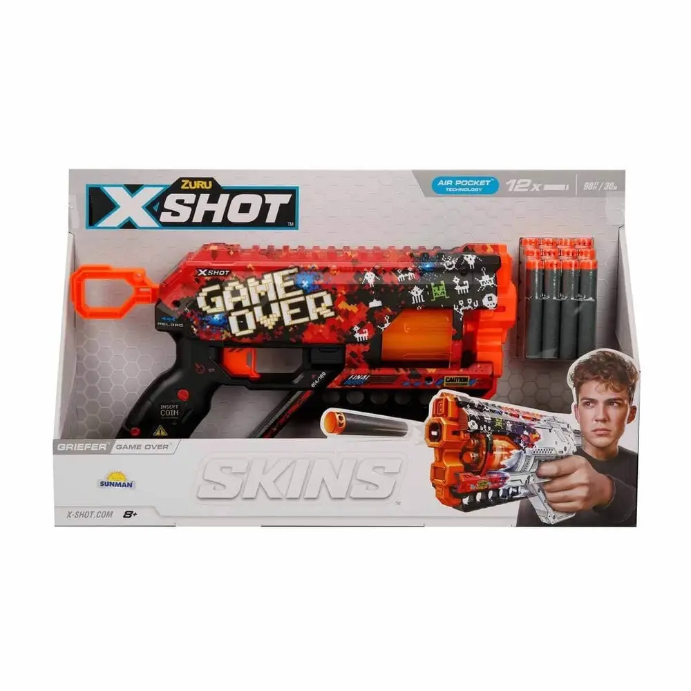 36561 X-Shot Skins Griefer 12 li Sünger Dart Atan 32 cm 6