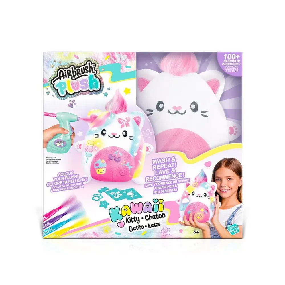 45574 SUN-CNL-HOBİ SET AIRBRUSH PELUŞ KAWAII KITTY 6