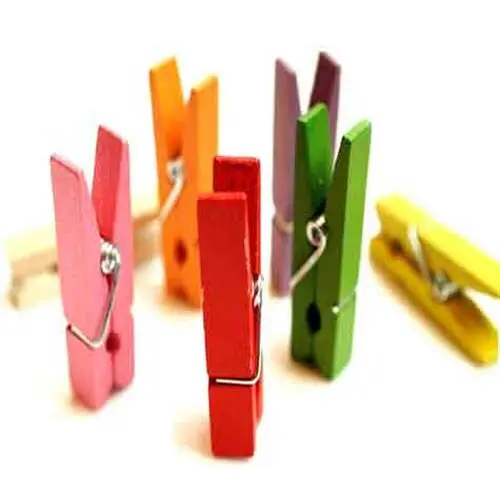 Renkli Mini Ahşap Mandal (100 Adet) 3