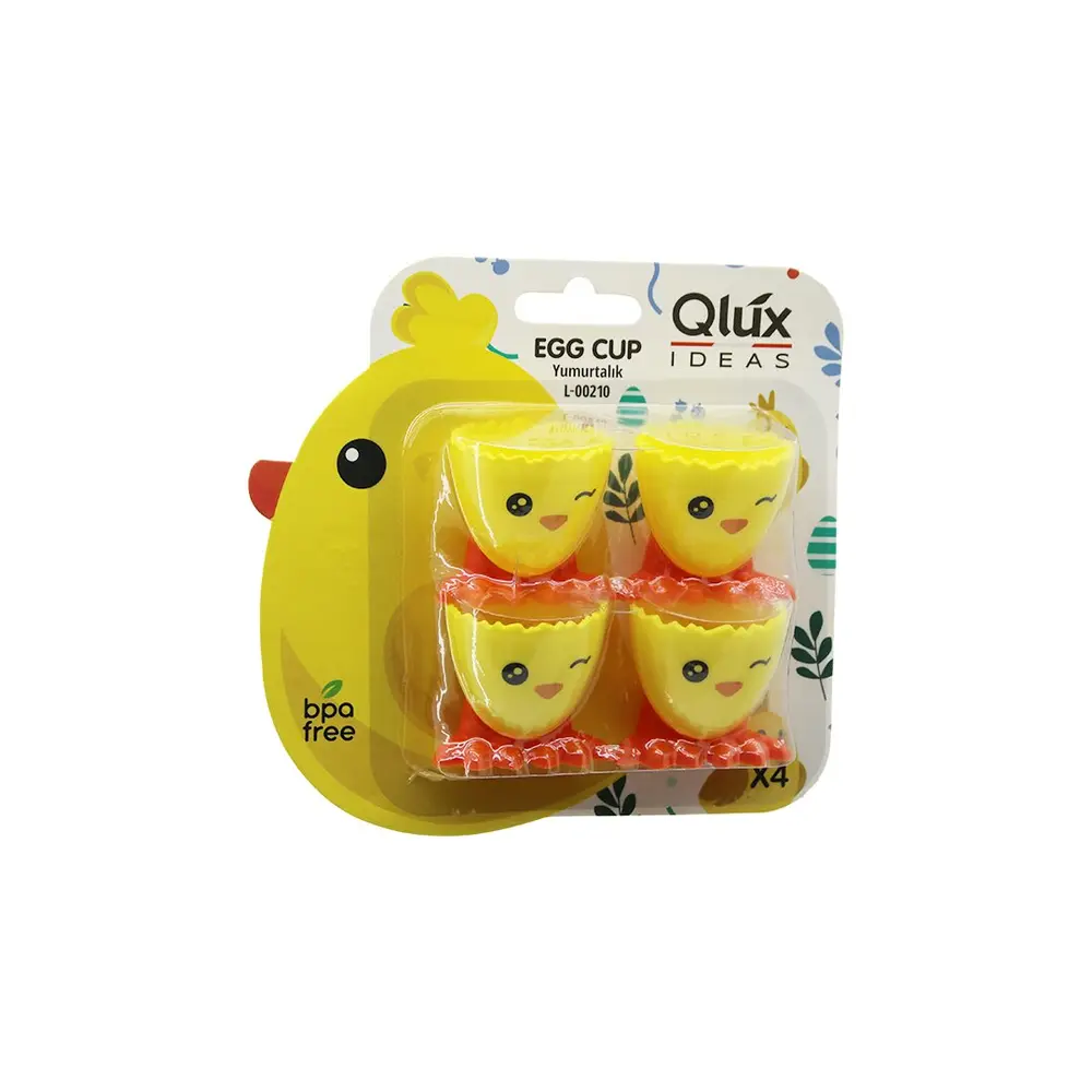 4PCS YUMURTALIK EMOJİ DESEN RENKLİ PLASTİK CİVCİV AYAKLI KIRIK YUMURTA KABUK MODEL