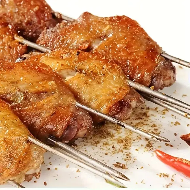 10 Adet Paslanmaz Çelik Mangal Şişi Seti – 20 cm Metal Şiş ve Izgara Şişleri 5