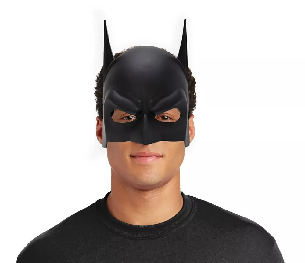 Siyah Renk Çuk Boy Arkadan Lastikli Batman Maskesi A Kalite 20x14 cm 4