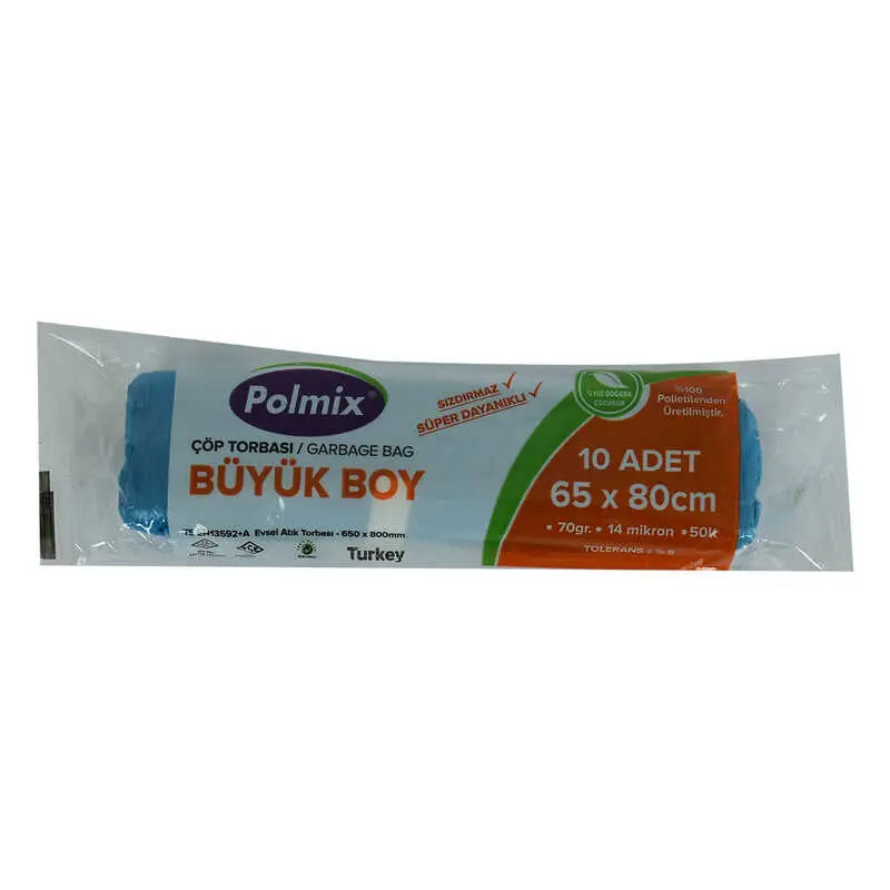 Torbası Büyük Boy 65x80Cm 70Gr 14Mikron 50Lt Mi Rulo 10 Adet 3