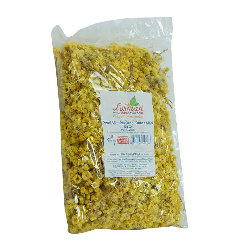 Altın Otu Çiçeği Ölmez Çiçek Doğal 100 Gr Paket 4