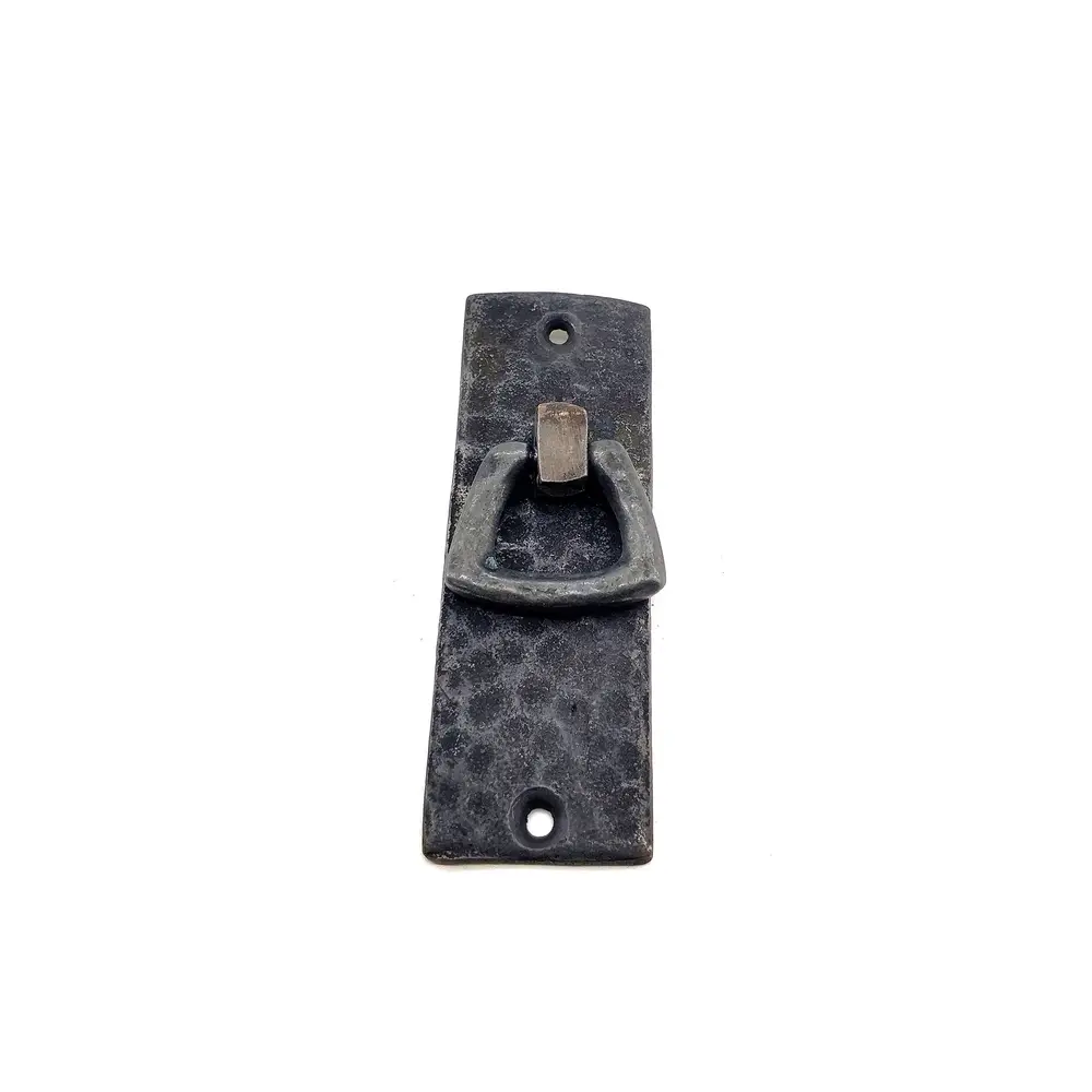 Antika Tarz Dekoratif Pirinç Dik Dövme Mobilya Kulbu - 90x31 mm, Oksit