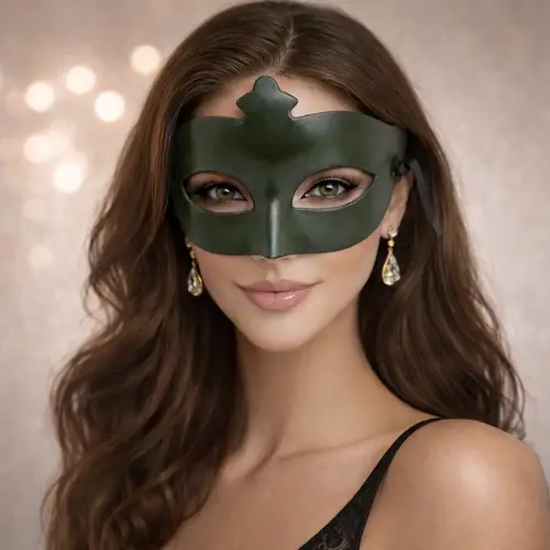 Haki Yeşil Masquerade Maskesi