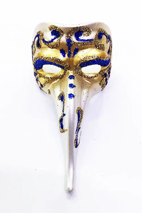 Mi Renk İşlemeli Seramik Malzemeden İmal Venedik Uzun Maske Magnet
