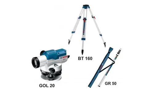 GOL 20 D+BT 160 Tripod+GR 500 Mira 100 Metre Optik Nivelman