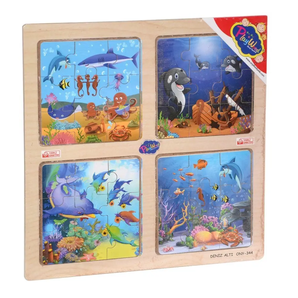 ONY-343/344/345/346 Ahşap Eğitici 4'lü Puzzle -Onyıl 4
