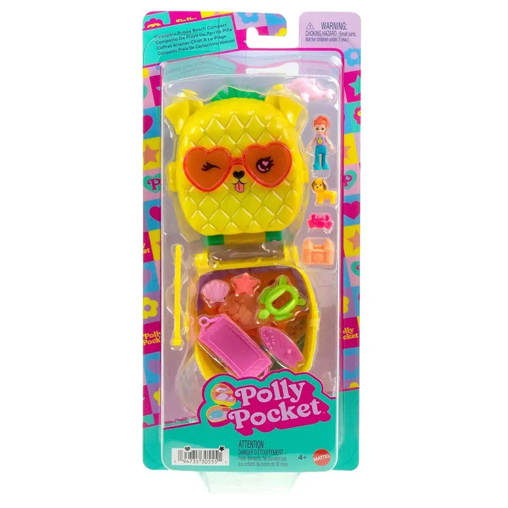 JFV00 Polly Pket Ananas Köpekçik Plajı Mini Oyun Seti 6