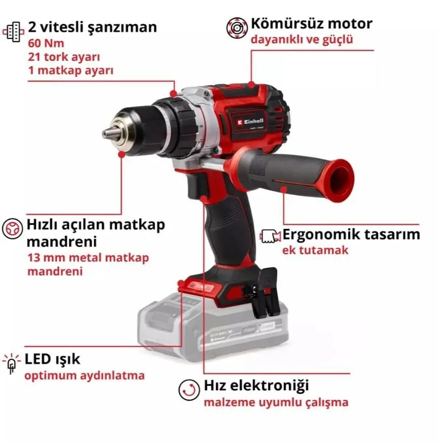 TP-CD 18/60 Lİ BL Solo Akülü Vidalama Akü ve Şarj Hariç 3