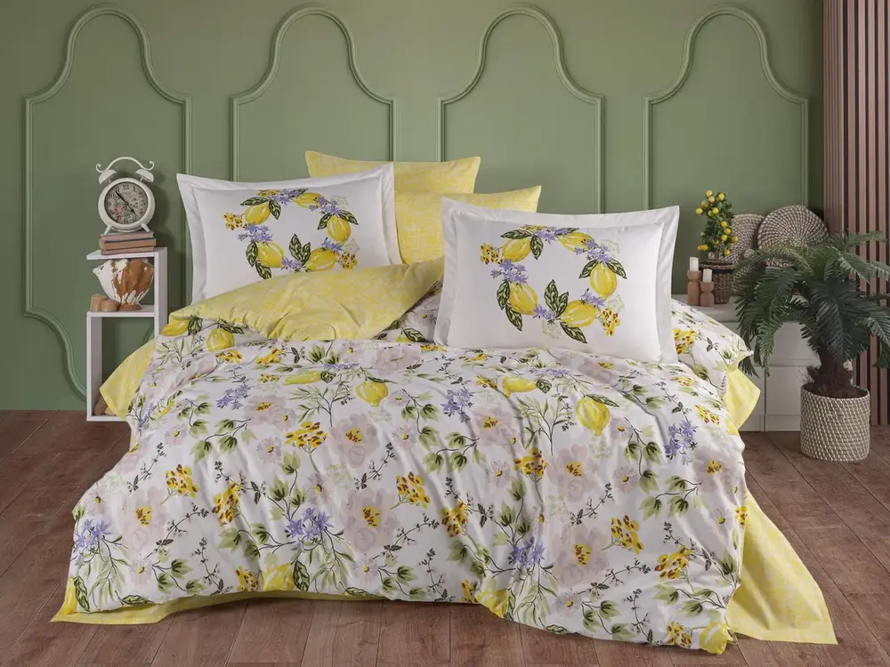 Çift Kişilik Poplin Nevresim Lemonty Sarı