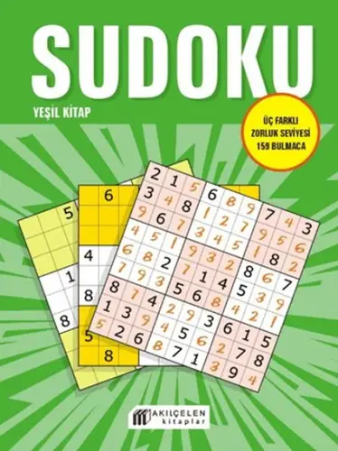 Sudoku Yeşil - Üç Farklı Zorluk Seviyesi 159 Bulmaca