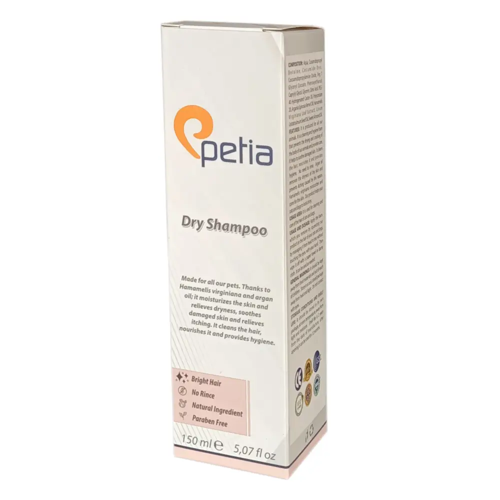 Petia Paw Dry Shampoo Doğal Kedi Ve Köpek Kuru Köpük Şampuanı 150 ml 3