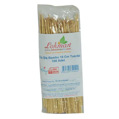 Şiş Bambu Şişleri 15 Cm Takribi 100 Adet 1 Paket