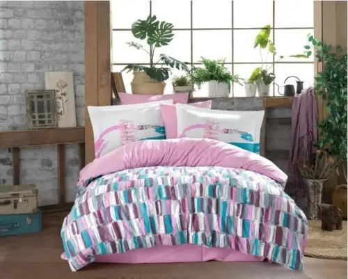 Kingsize Poplin Nevresim Pembe