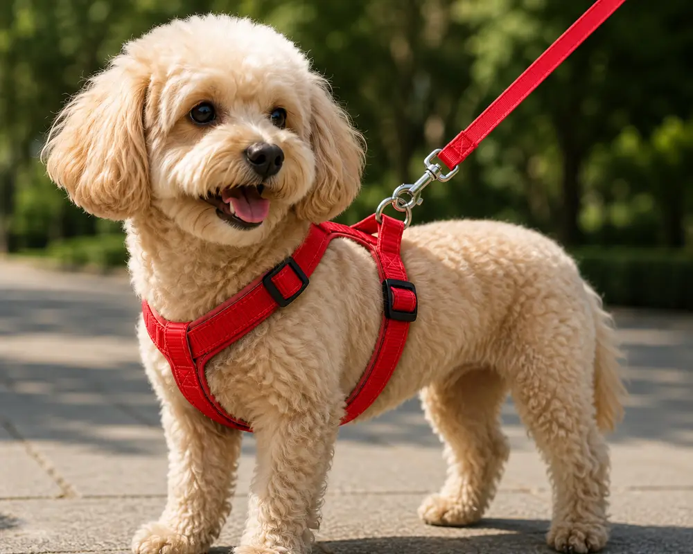 Gezdirme Kayışlı Dokuma Köpek Göğüs Tasma Seti 32*47-110 cm Kırmızı 2