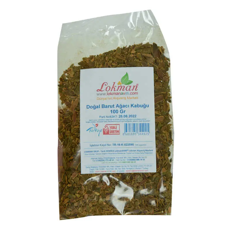 Doğal Barut Ağacı Kabuğu 100 Gr Paket 3
