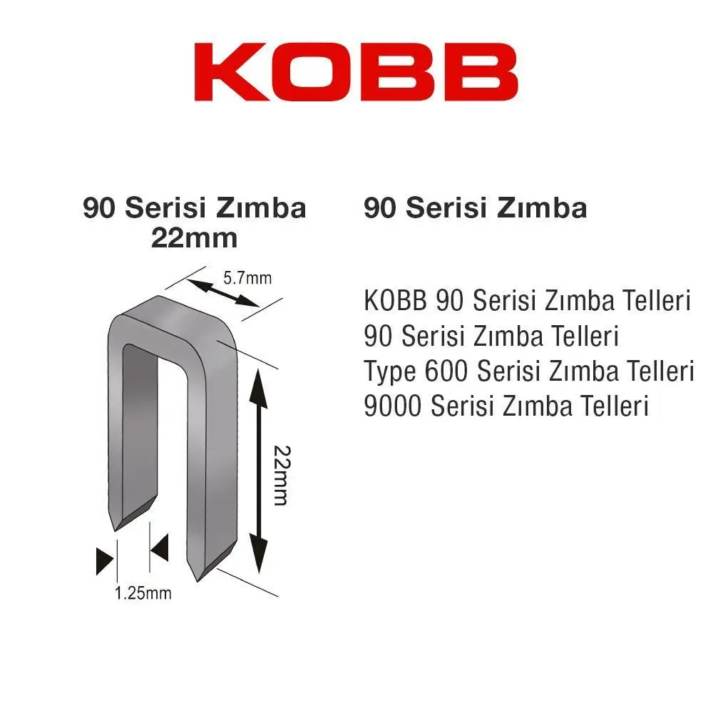 KBZ9022 22 mm 2500 Adet U Zımba Teli 2