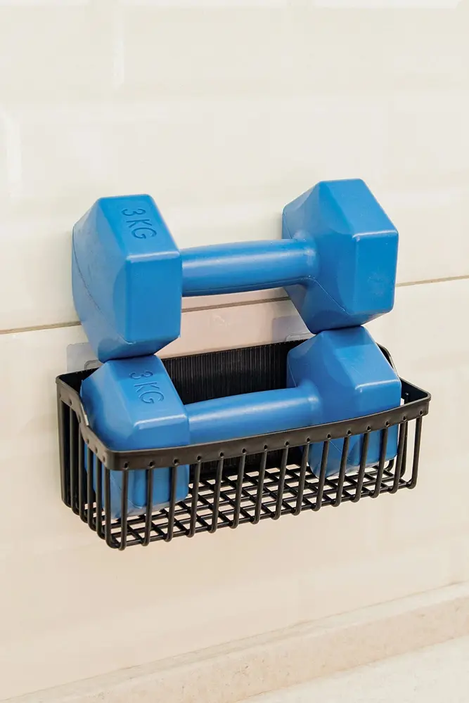 2 Li Plastik Yapışkanlı Askılı Mutfak- Banyo Rafı Düzenleyici Duş Şampuanlık 5