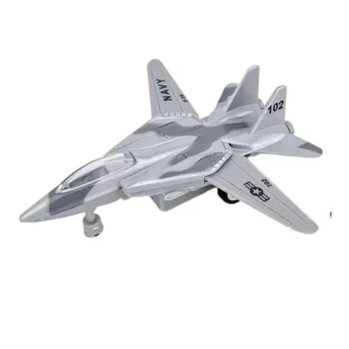 Çek Bırak Mini Metal Uçak - Gri - 1 ADET
