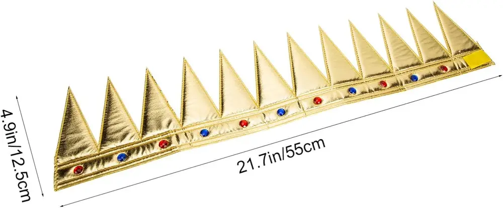 Altın Renk Eva Yumuşak Kral Kraliyet Tacı Yetişkin Çuk Uyumlu 55 cm 4
